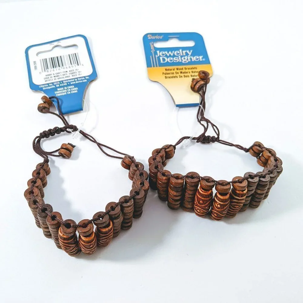 NWT Darice Natural Wood Bracelets